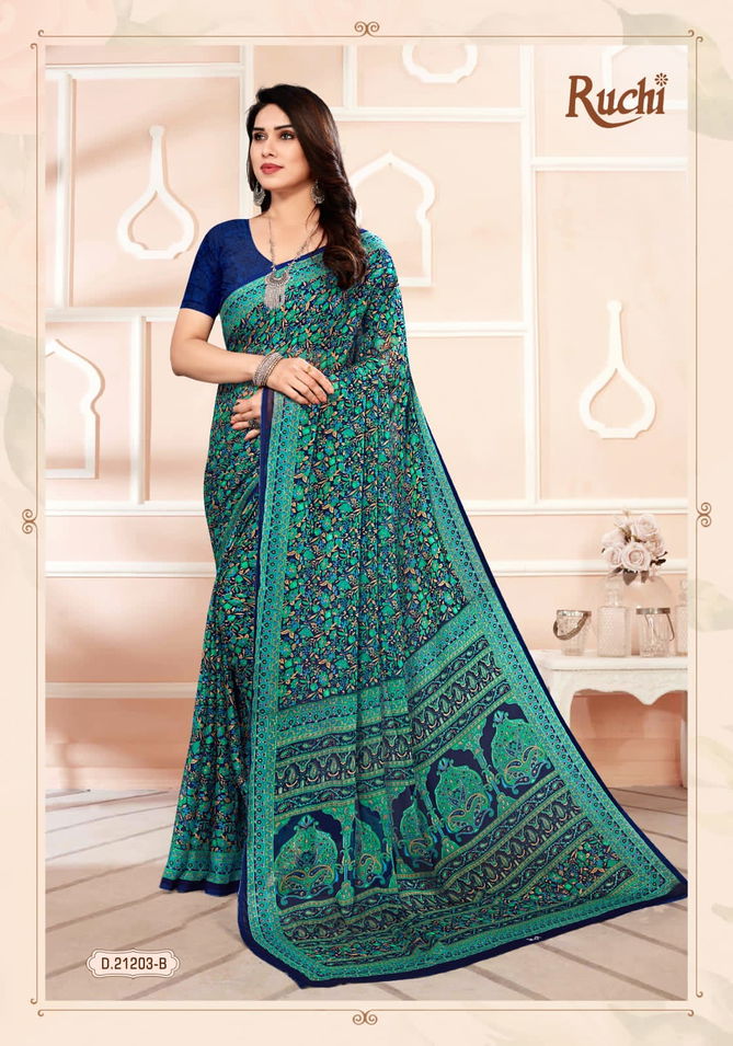 Star Chiffon 93rd Edition.Ruchi Regular Wear Wholesale Printed Sarees